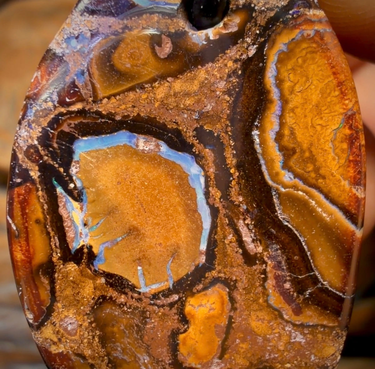 39 x 24mm - Drilled Queensland Boulder Opal Necklace