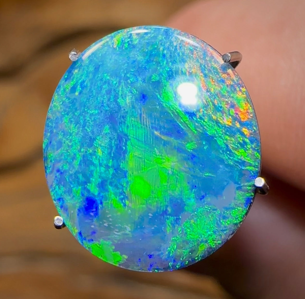 2.6cts - Lightning Ridge Black Opal Doublet - Opal Whisperers