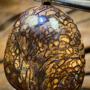 Solid Tan Tribal Queensland Boulder Opal Pendant