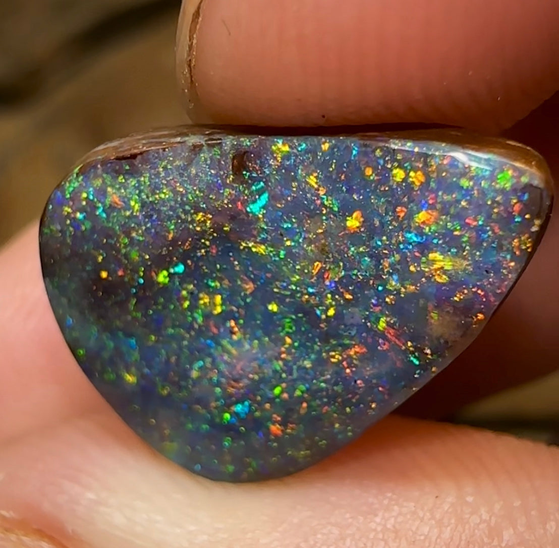 8.6cts - Gem Quality Solid Queensland Boulder Opal Unique Pattern - Opal Whisperers