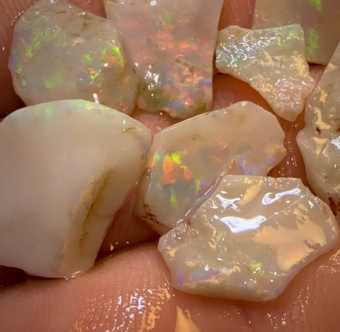 29.7cts - 8x Lightning Ridge Light Opal Rough Parcel