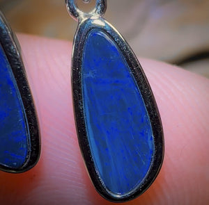 Ohrhaken aus Sterlingsilber mit australischem Boulder-Opal-Doublet