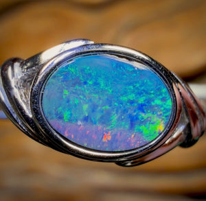 Bague doublet en argent sterling et opale Boulder du Queensland, une excellente affaire
