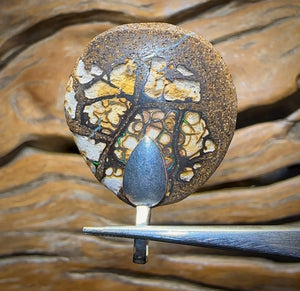 Solid Unisex Tribal Queensland Boulder Opal Pendant