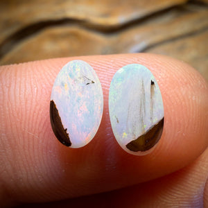 1.4cts - Australian Boulder Seam Opal Pair