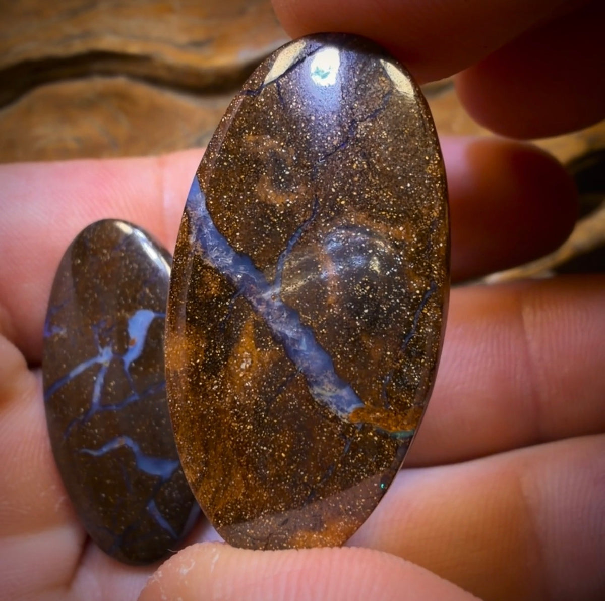 102.3cts - 3x Australian Boulder Seam Opal’s. Wholesale Dealers Parcel