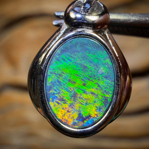 Sterling Silver - Queensland Boulder Opal Doublet Pendant