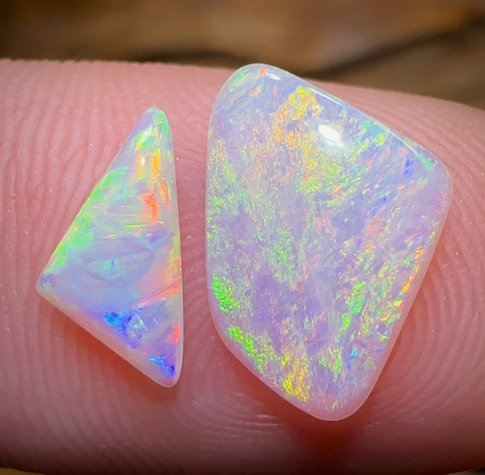 1.3cts - South Australian Crystal Opal Set from Andamooka - Opal Whisperers