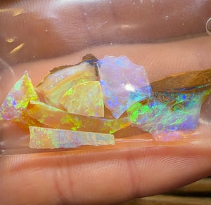 8.9cts - 7x Australian Yowah Golden Crystal Boulder Opal Rough Pieces - Opal Whisperers