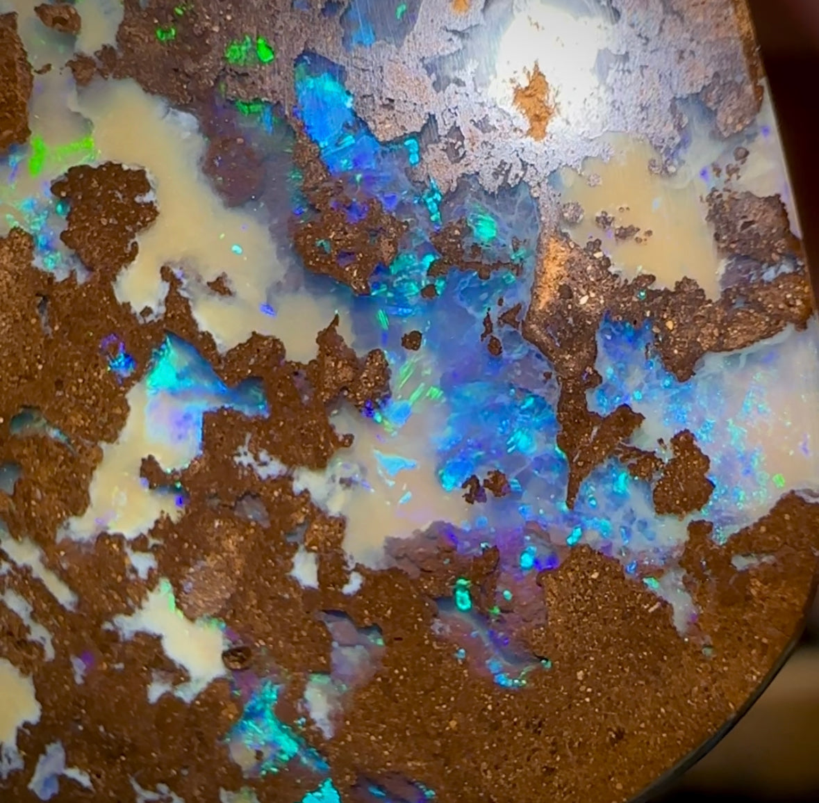 37 x 21mm - Drilled Boulder Opal Necklace. Reef Pattern - Opal Whisperers