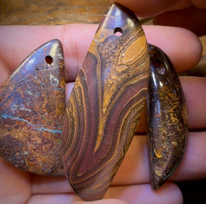 151.2cts - 3x Drilled Queensland Boulder Opals. Wholesale Parcel