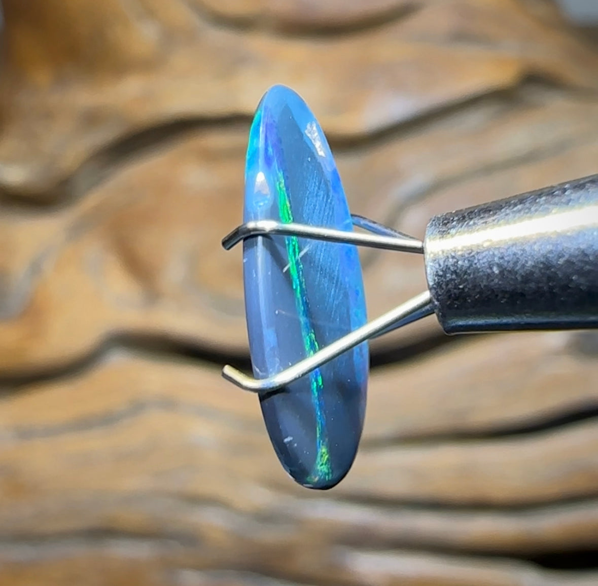 1.6cts - Australian Black Opal from Lightning Ridge “Black Landscspe” - Opal Whisperers