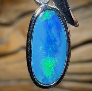 Sterling Silver - Queensland Boulder Opal Doublet Pendant. Bargain Line