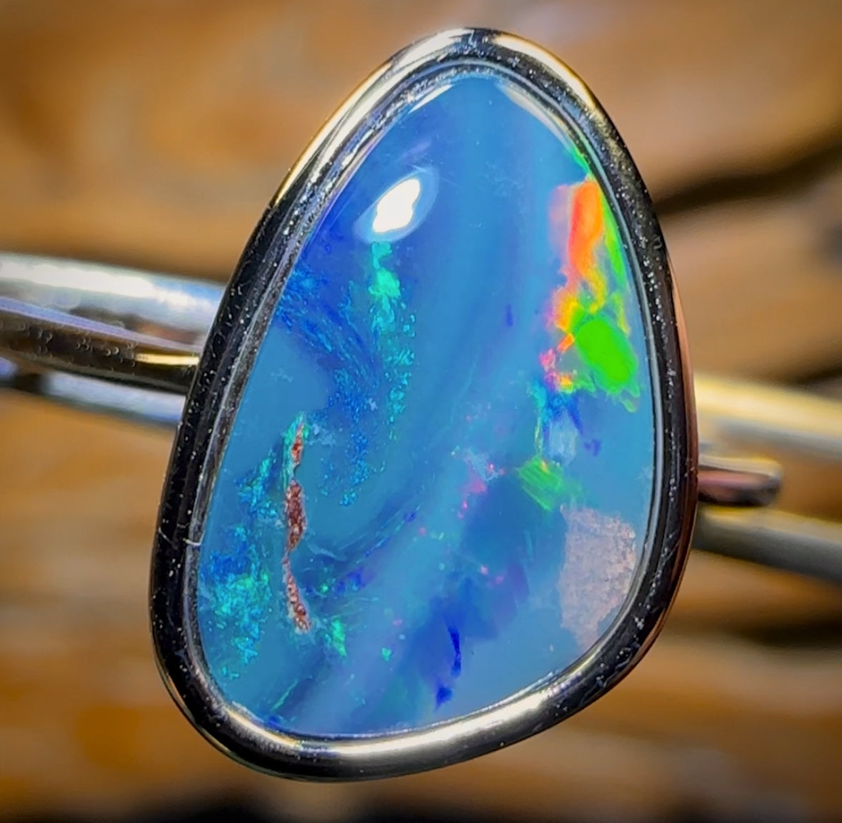 Sterling Silver - Queensland Boulder Opal Doublet Ring