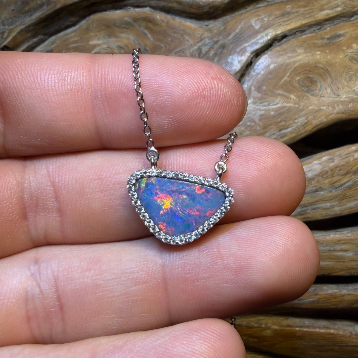 HDW Sterling Silver - Queensland Boulder Opal Doublet Pendant
