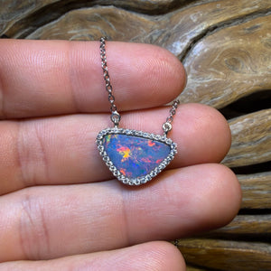 HDW Sterling Silver - Queensland Boulder Opal Doublet Pendant