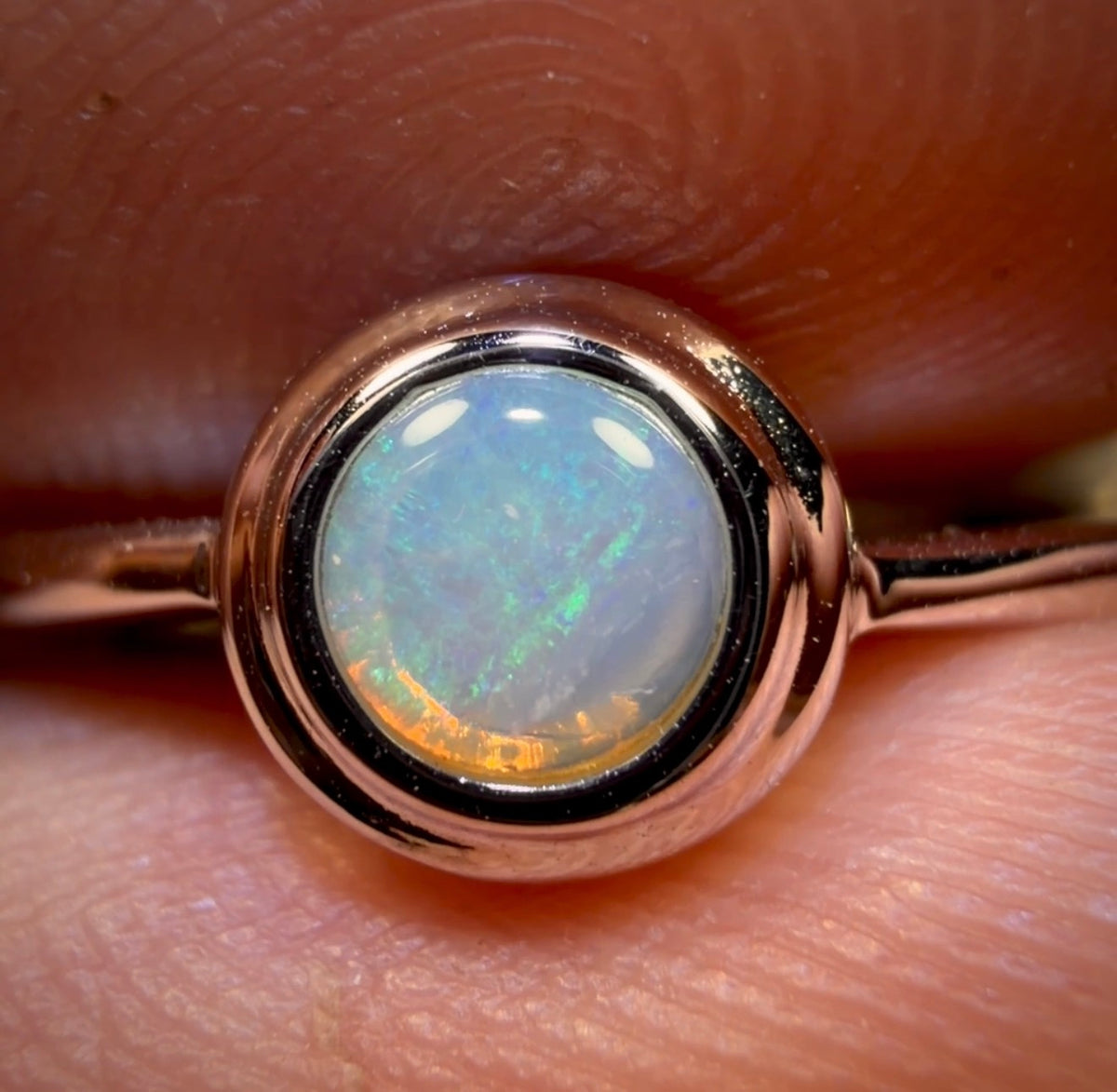 Bague en argent sterling avec opale de cristal d'Australie du Sud