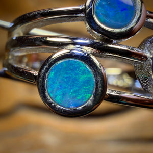 🔨 AUCTION 🔨 Sterling Silver - Queensland Boulder Opal Doublet Ring