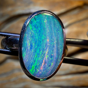 TGIF Sterling Silver - Queensland Boulder Opal Doublet Ring
