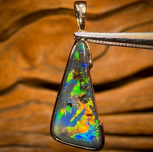 Top Class Top Stone 14k Gold - Solid Queensland Boulder Opal Pendant