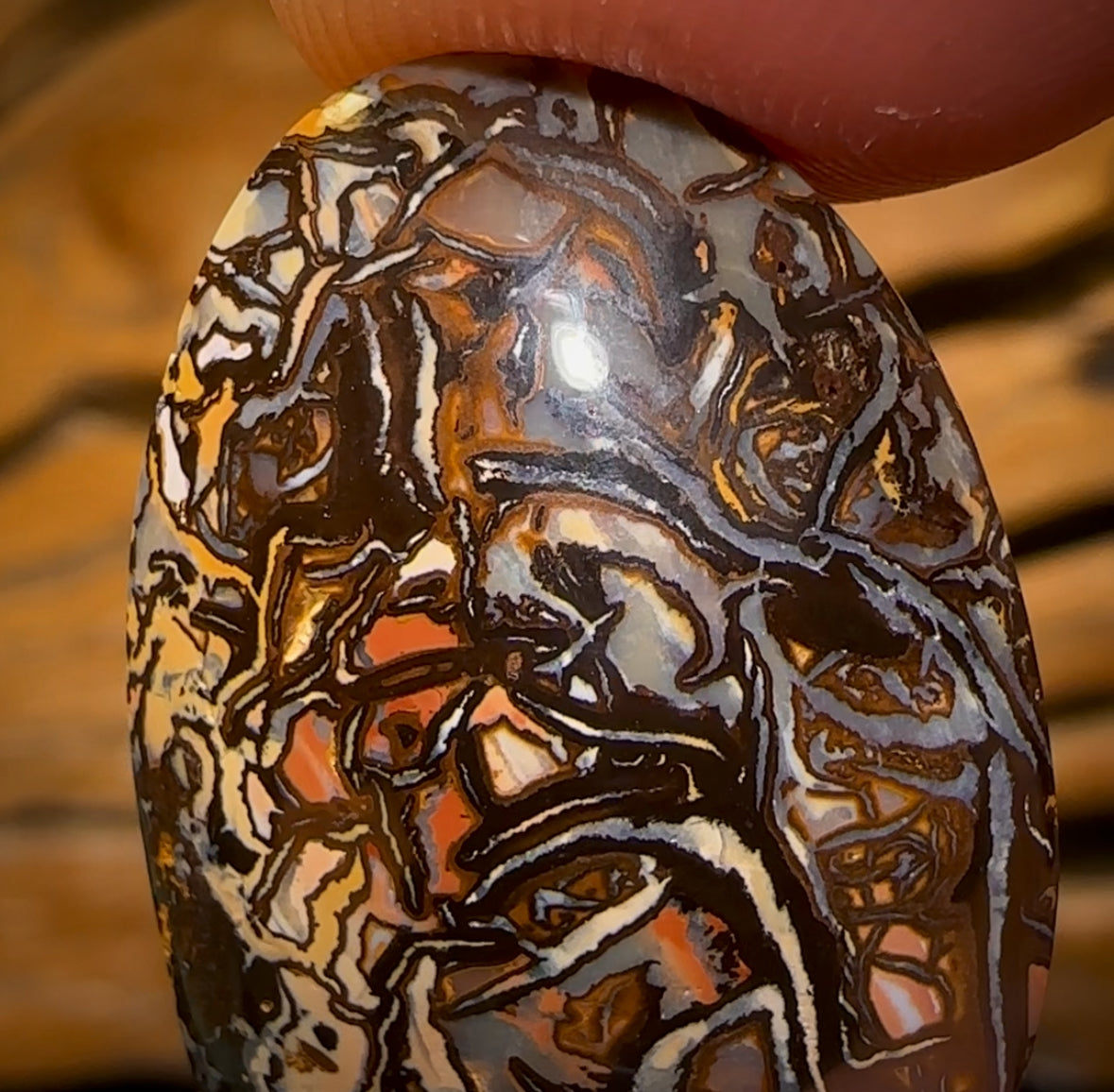 22.7cts - Cool Broad Tribal Australian Boulder Opal from Koroit