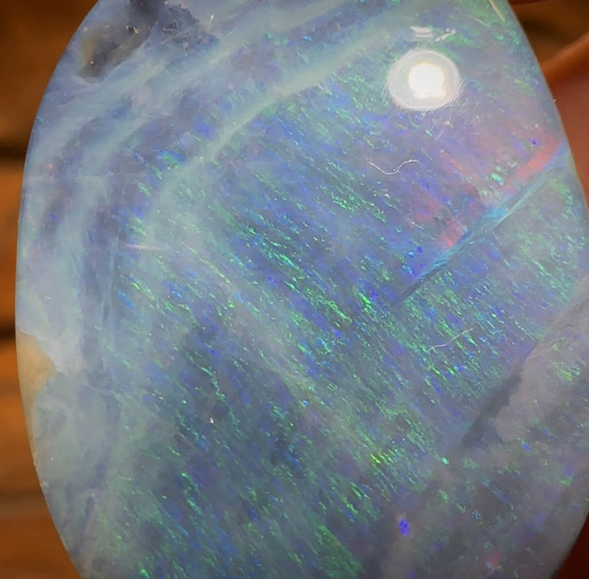 44.4cts - “Ocean Storm”Amazing Queensland Boulder Seam Picture Opal - Opal Whisperers