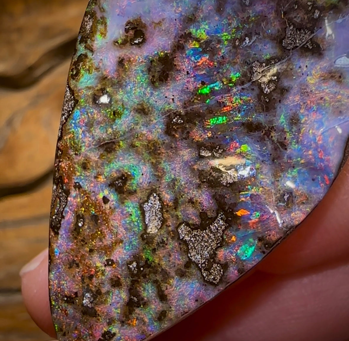 84.4cts - “Cola Fireburst” TOP Australian Boulder Seam Opal - Opal Whisperers