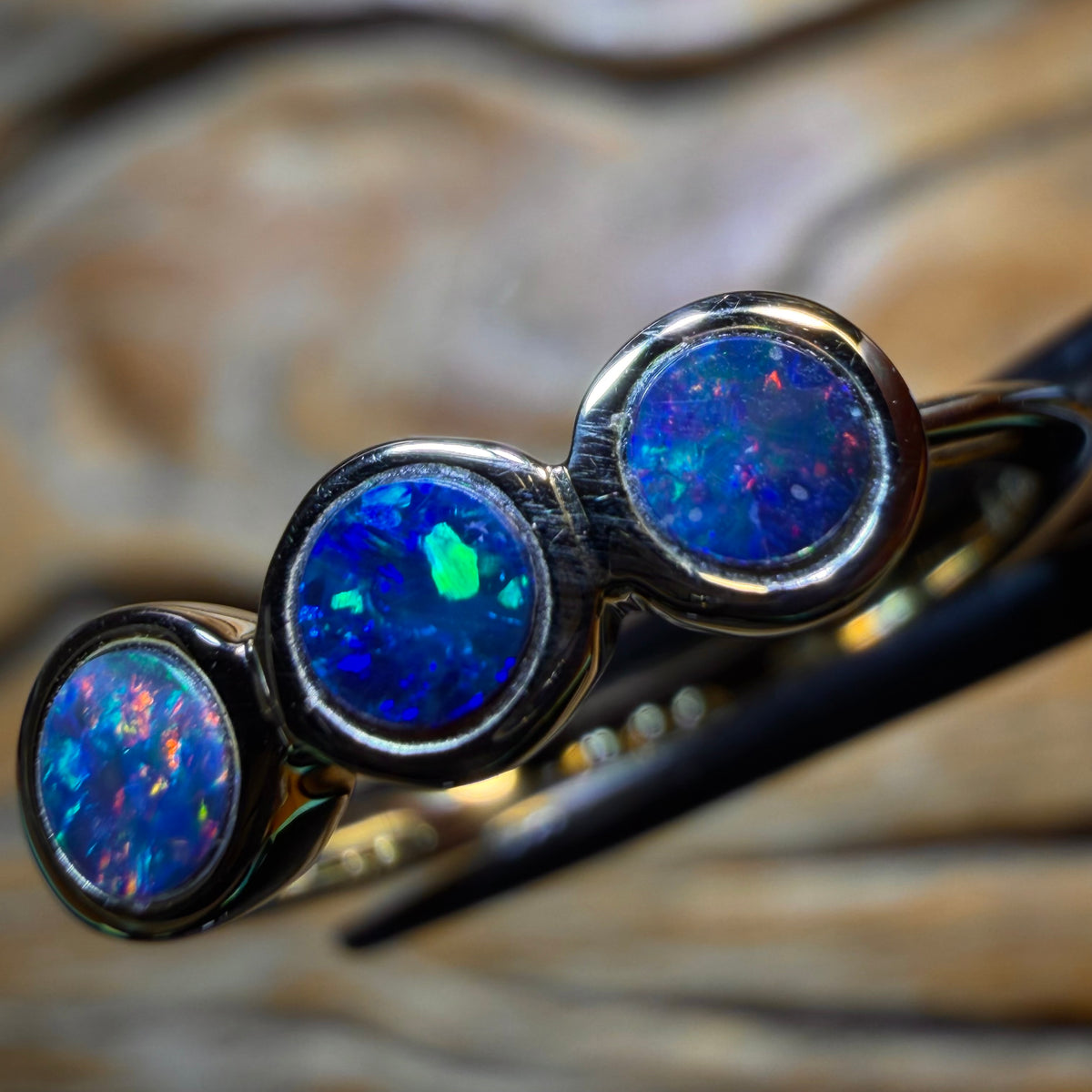 14k Gold - NEW Isaac Design Queensland Boulder Opal Doublet Ring