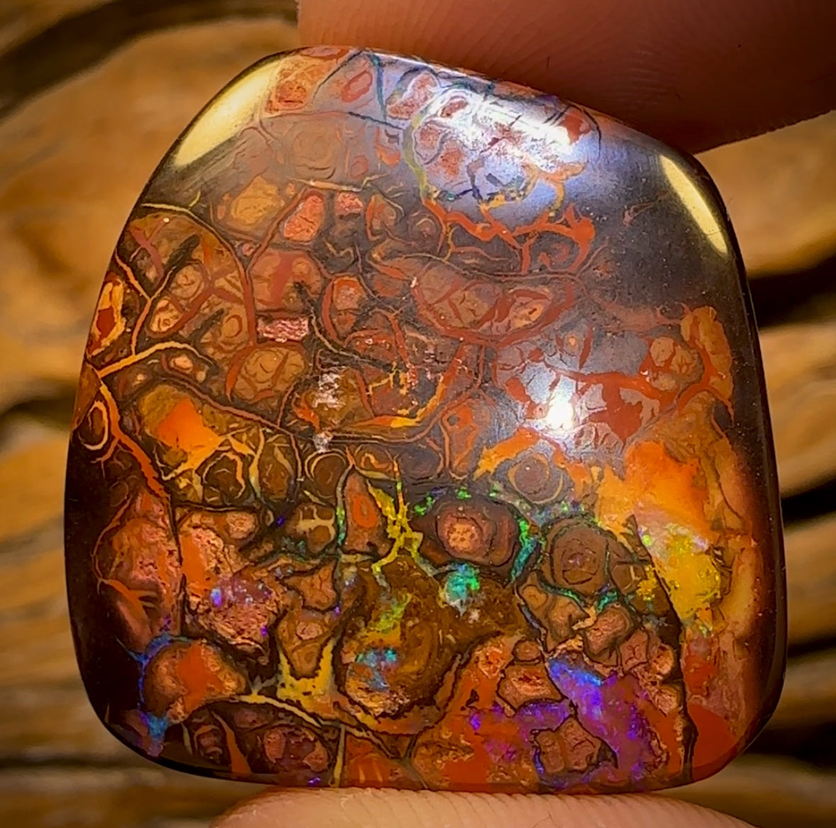96.1cts - Artistic Tribal Yowah Nut Opal. Australian Boulder Opal