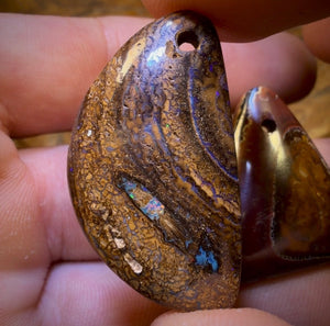 99.1cts - 3x Drilled Queensland Boulder Opals. Wholesale Parcel