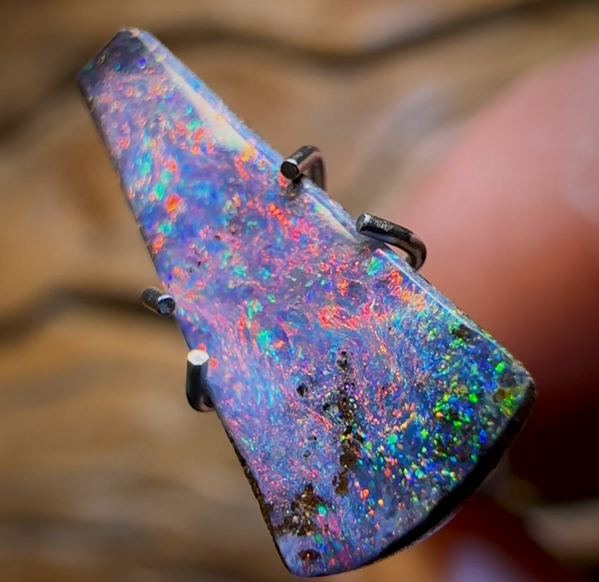 1.85cts - “Red Fire Family”Queensland Boulder Seam Opal