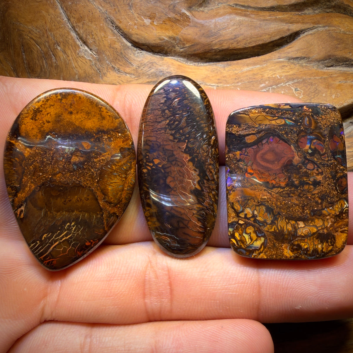 204.2cts - 3x Australian Tribal Boulder Opal’s. Wholesale Parcel