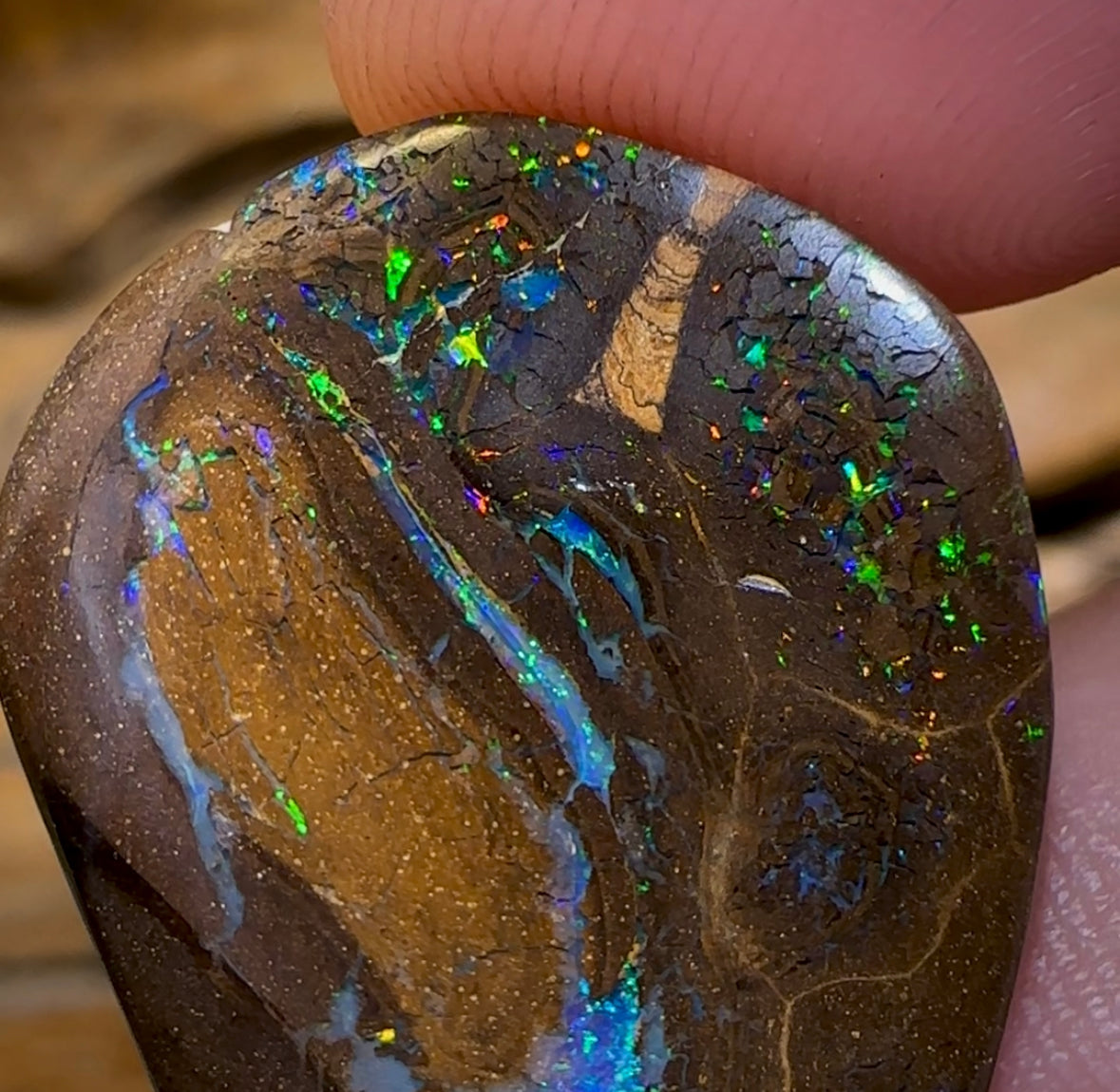 25.8cts - Bubble Band Opal. Australian Opal - Opal Whisperers