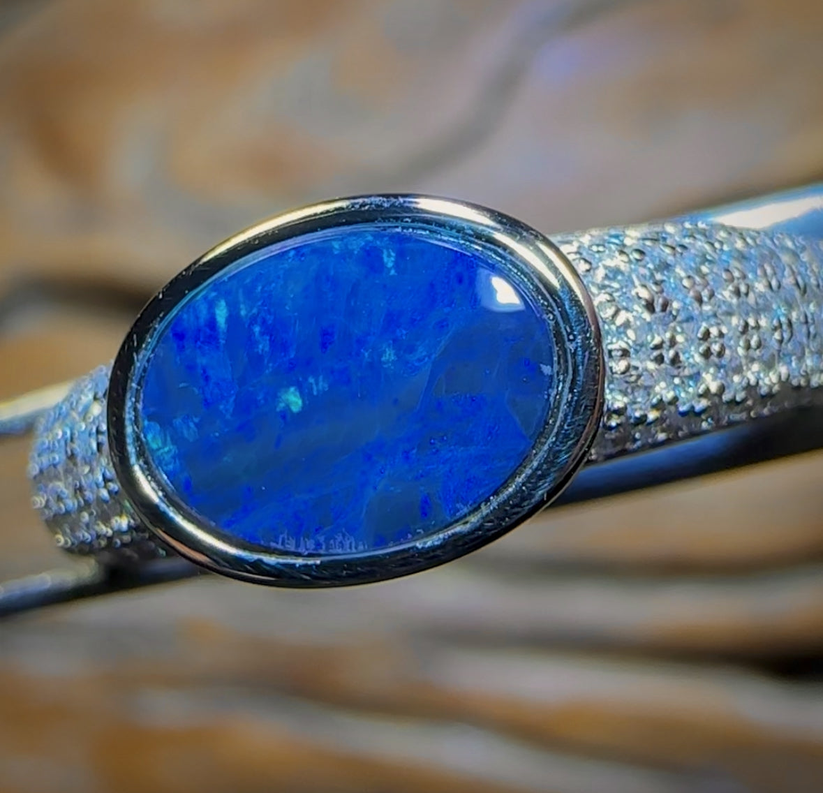 Sterling Silver - Queensland Boulder Opal Doublet Ring