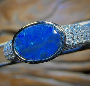 Sterling Silver - Queensland Boulder Opal Doublet Ring