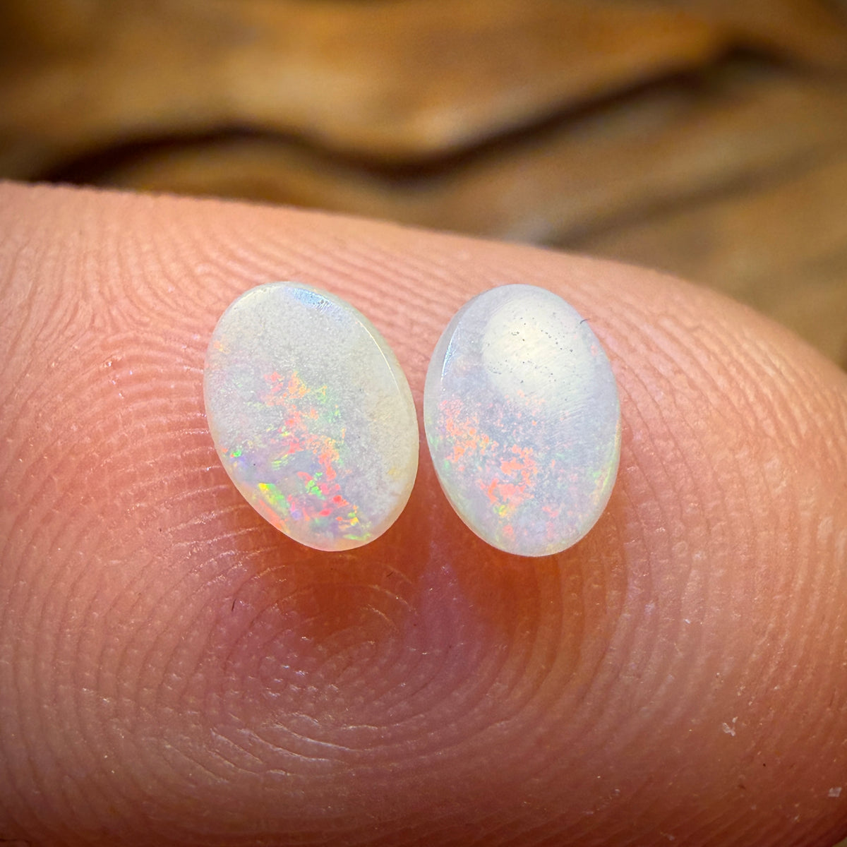 0.5cts - South Australian White Opal Pair