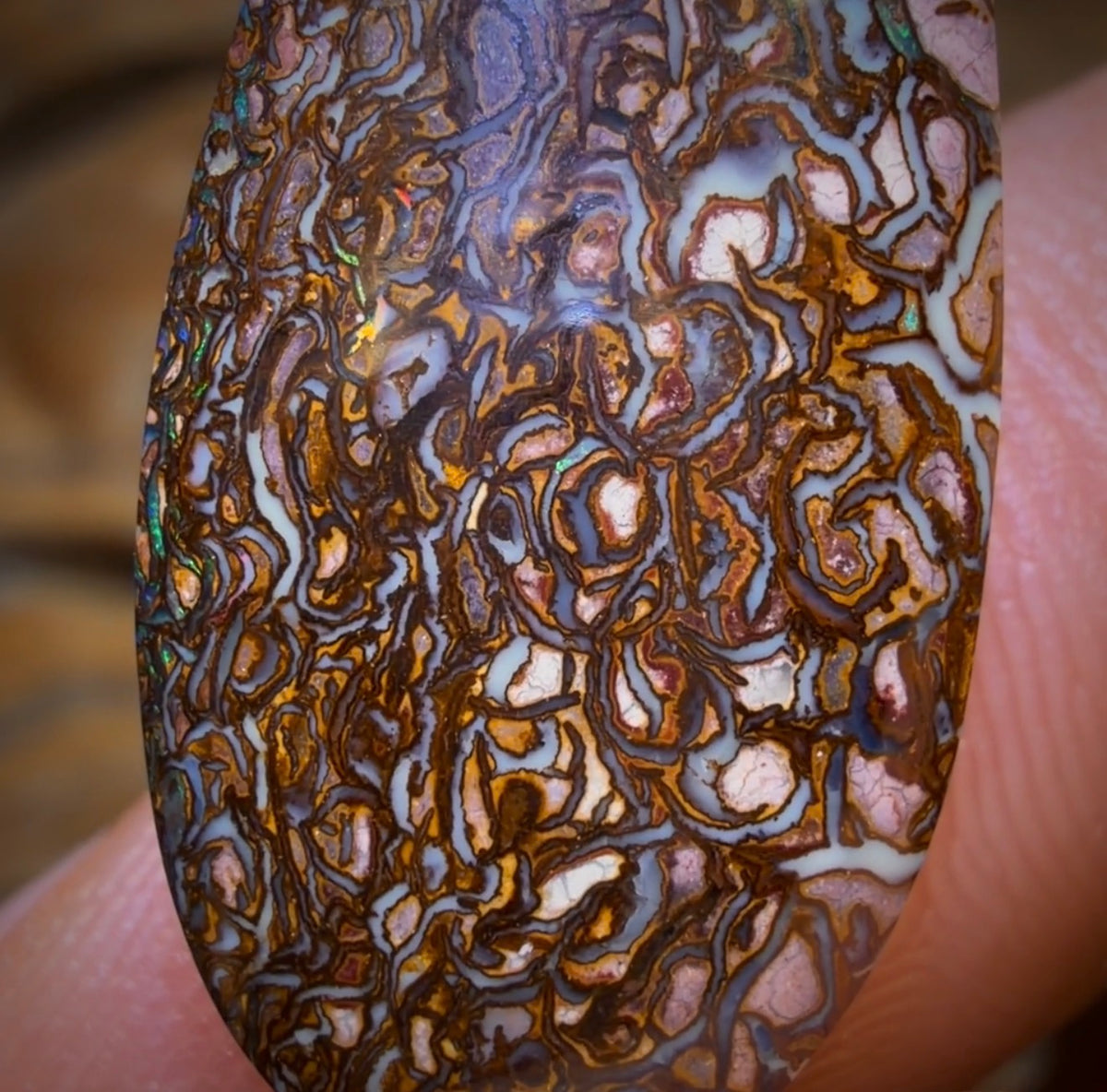 17.4cts - Tribal Yowah Nut Opal. Australian Opal