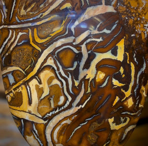 40 x 23mm - Awesome Tribal Drilled Boulder Opal Pendant w/ Eco Friendly Vegan Cord