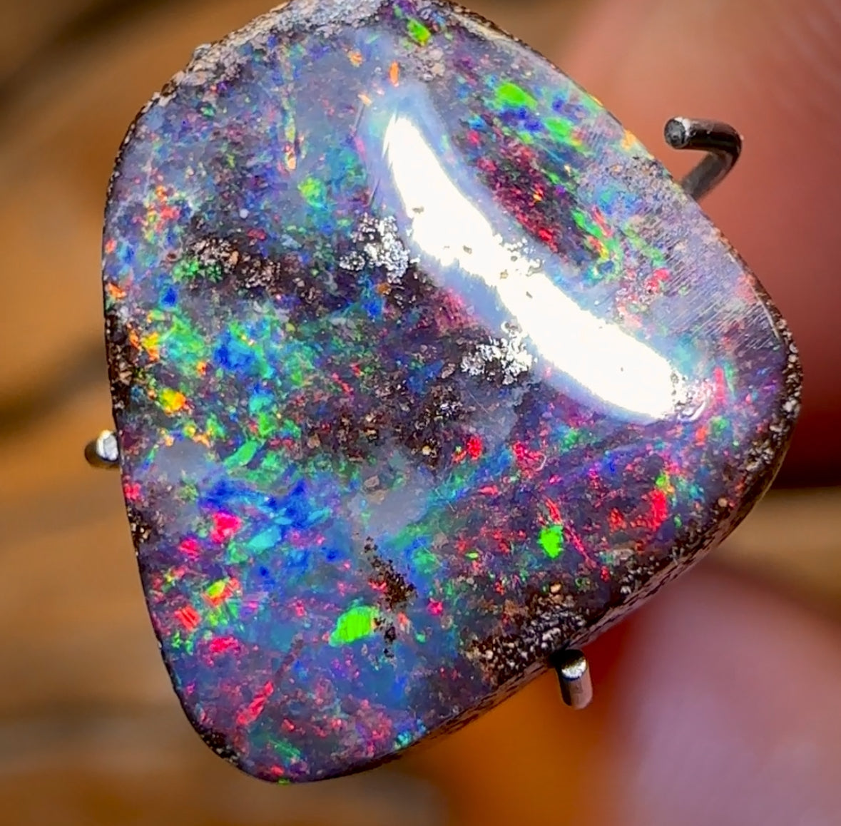 4.1cts - Queensland Boulder Seam Opal Great Red Fire