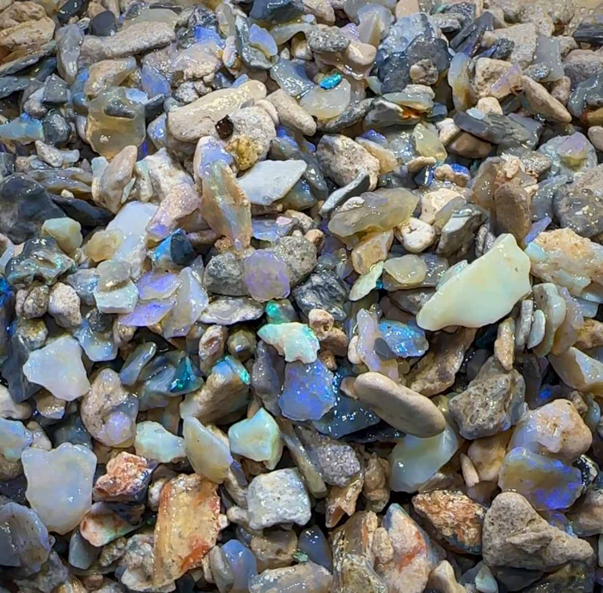 100cts - NEW Buy one get one FREE! Lightning Ridge Opal Rough Chip Parcels. BULK LISTING BARGAIN