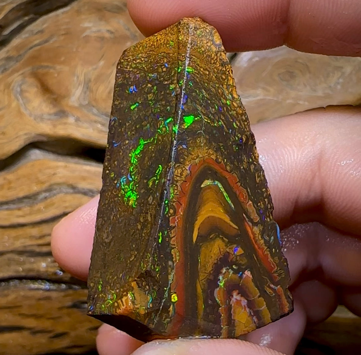 (Template) 178.4cts - Yowah Nut Rough Piece. TOP TRIBAL - Opal Whisperers