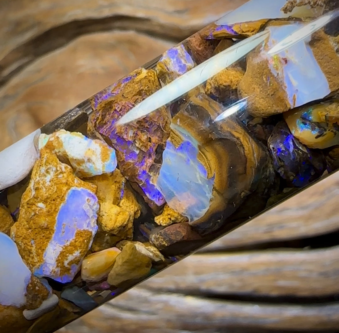 136.4cts - Vial of Australian Boulder Opal Rough from Yowah