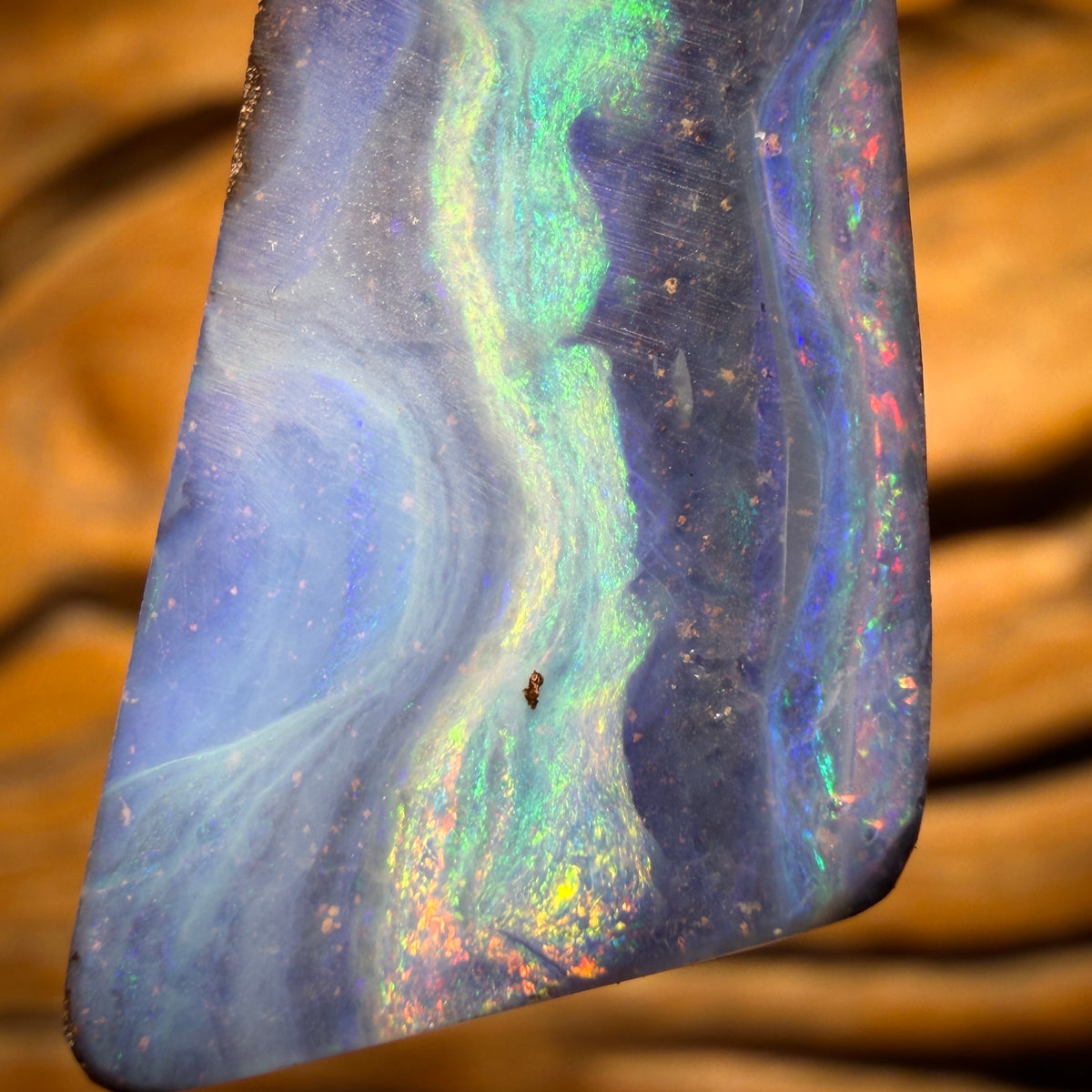 “Waters Way” Solid Queensland Boulder Seam Opal Pendant