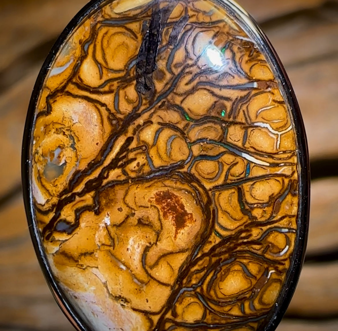 Sterling Silver - Tribal Queensland Boulder Opal Pendant BARGAIN