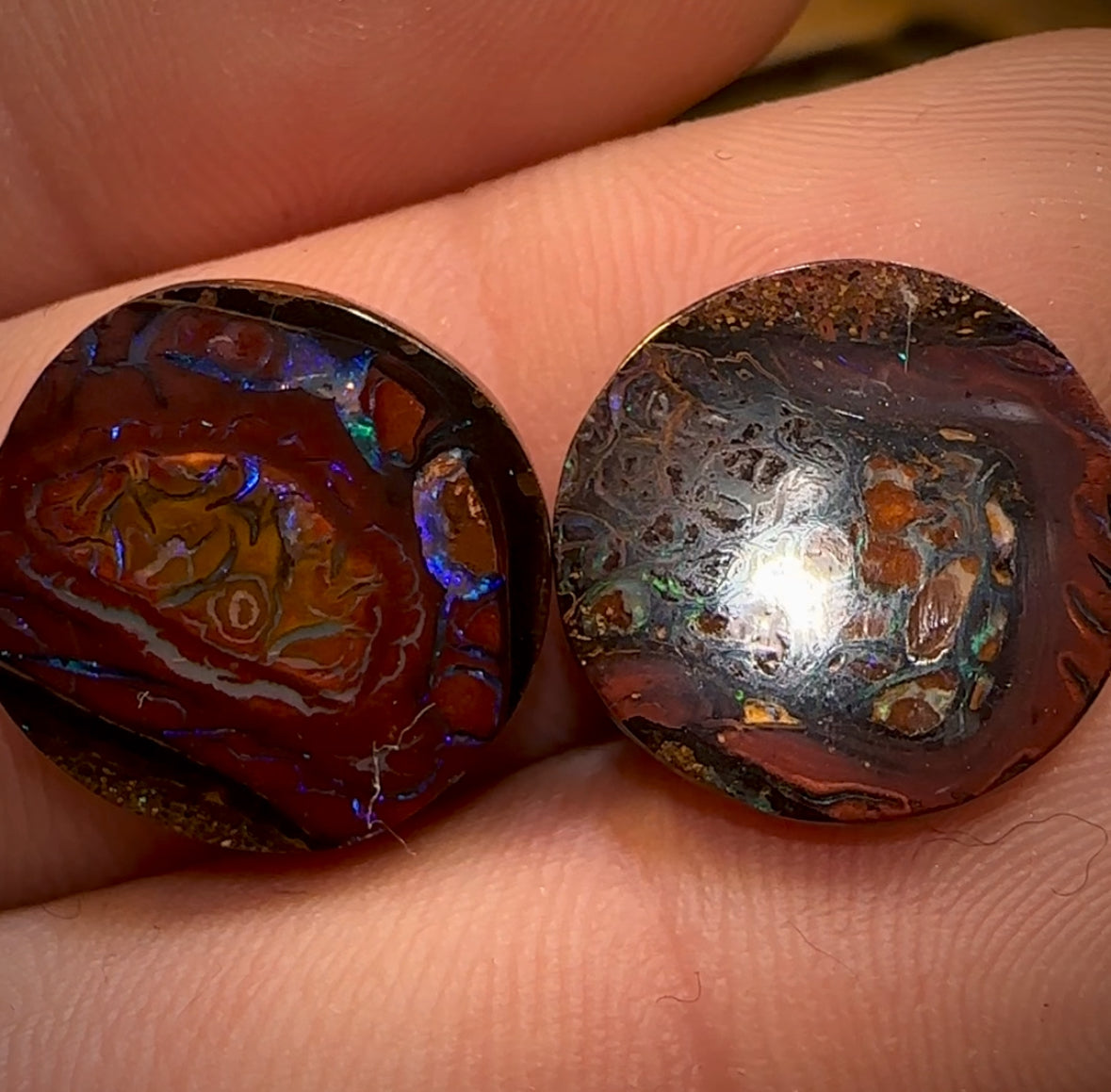 13.8cts - Tribal Queensland Boulder Opal Pair