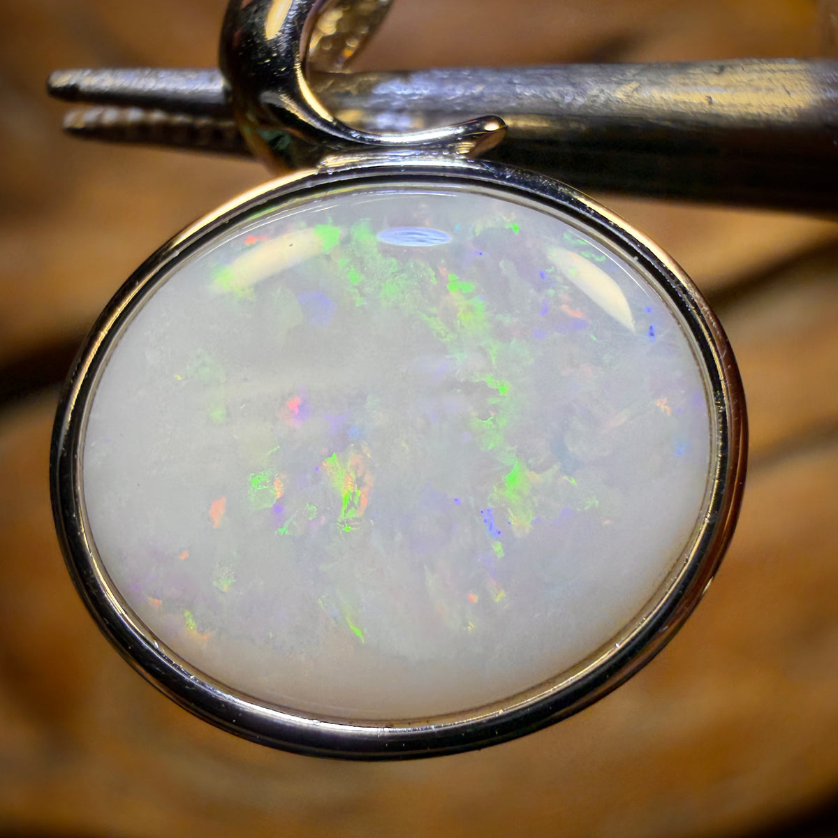 🔨 AUCTION 🔨 Sterling Silver - Solid South Australian White Opal Pendant