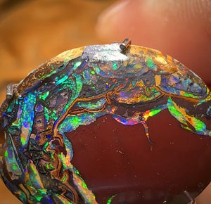 5.6cts - Wow Top Electric Tribal Yowah Nut Opal. Australian Opal