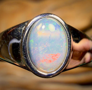 Sterling Silver - South Australian Crystal Opal Ring