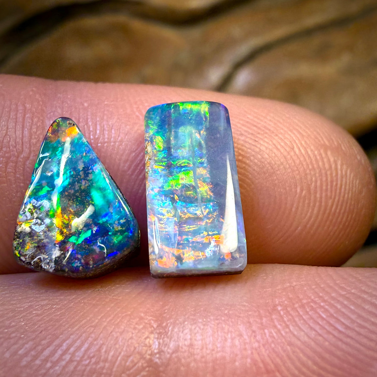 5.95cts - Top Australian Boulder Seam Opal Pair