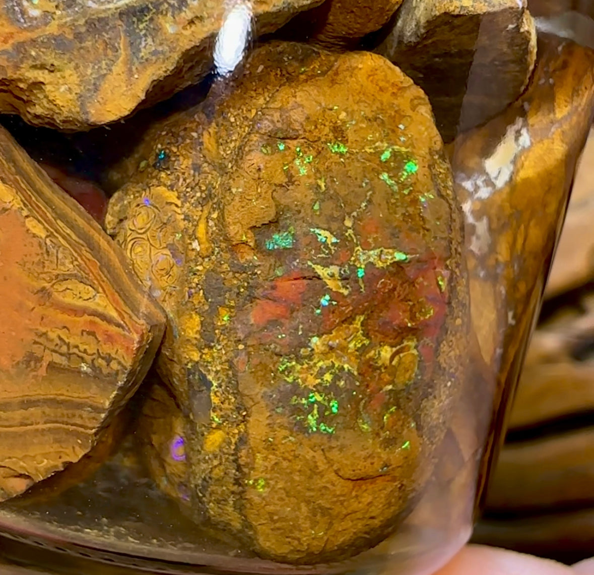 133.1g - Jar of Rough Australian Boulder Opal - Opal Whisperers